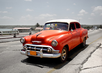 Plakat Stary samochód na Kubie