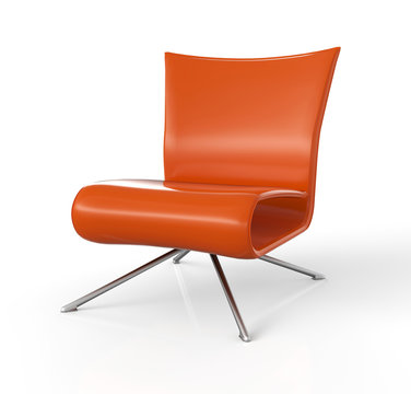 Moderner Sessel isoliert - Orange