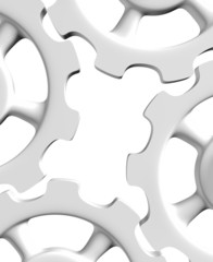 3D Zahnräder Weiß isoliert 2