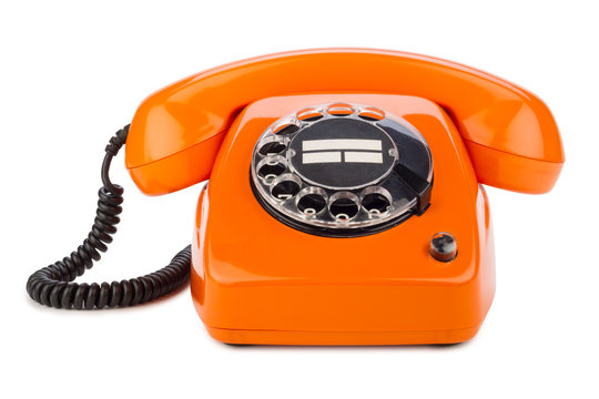 orange retro phone