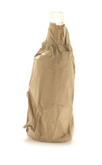 Bottle of whiskey in a brown paper bag