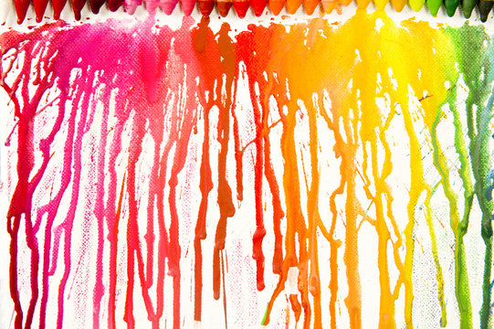 Melted crayons on canvas for background colour image