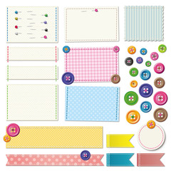 布・ラベル・ボタン