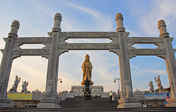 South Beach GuanYin 33 meters bronze statue.