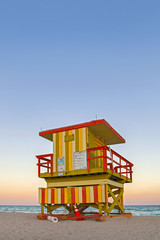 Miami Beach Florida, colorful lifeguard house - 50289514