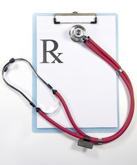 stethoscope and prescription