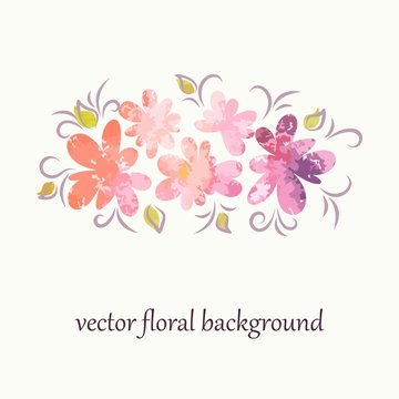 Flowers. Floral watercolor background.