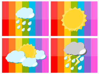 Weather icon in colorful background illustration