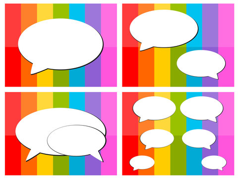 talk icon in colorful background illustration
