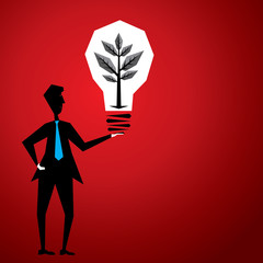 plan in bulb and bulb in hand