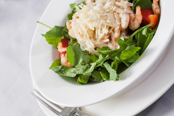 Bowl with prawns