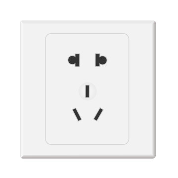 White Electricn Wall Outlet Receptacle Illustration