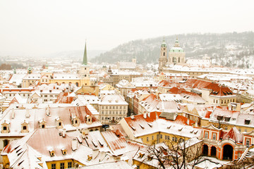 Panorama of Prague with its landmarks