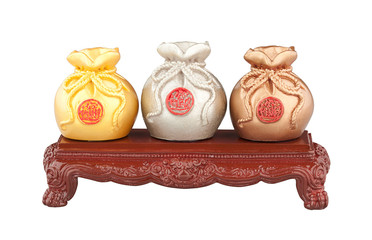 The three of money bag the symbol of wealth