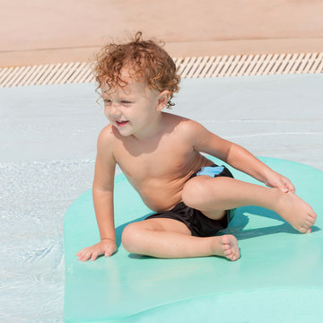 little boy in the swimming pool