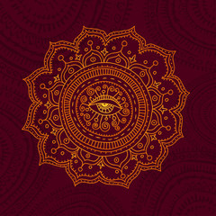 Hand drawn round ornament