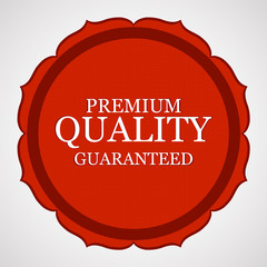 Premium quality guaranteed red vector sticker