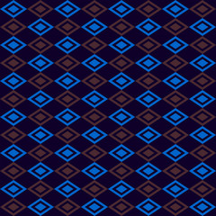 Drawing rhombus abstract pattern, blue, black