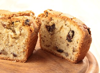 two pieces of fruit cake