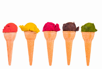 color ice cream, scoop,