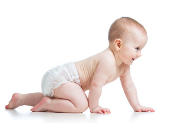 side view of pretty crawling baby - 50297500