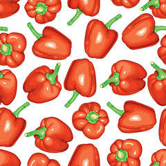 Red peppers pattern seamless