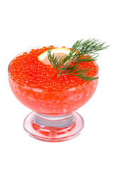 Crystal bowl with caviar appetizer