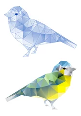 Papier Peint photo Lavable Animaux géométriques oiseaux avec motif géométrique