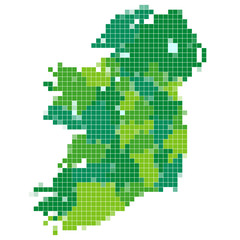 Fototapeta na wymiar Irlandia mapa mozaika