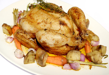 Roast chicken with vegetable