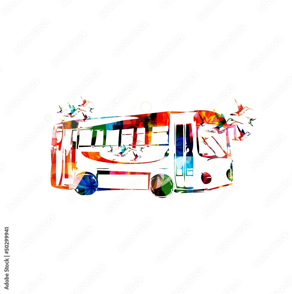 Wall mural bus vector