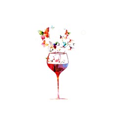 Colorful wine glass