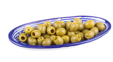 Olives over white background