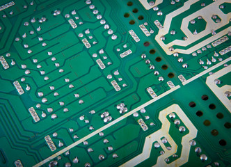 circuit board from the computer closeup