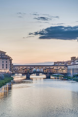 The Ponte Vecchio (Old Bridge) in Florence, Italy.