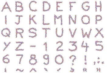 Alphabet of confetti