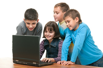 Children with laptop