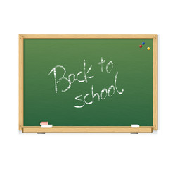 Vector green chalkboard Back to school