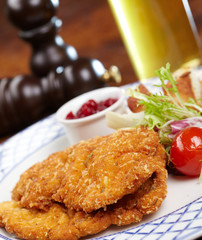 Schnitzel with salad