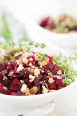 beet salad with crushed walnuts