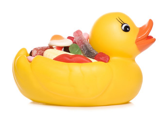 rubber duck with sweets