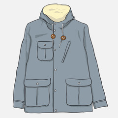 Illustration of men's parka