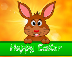 Easter bunny wishing happy easter