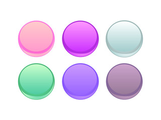 Set of vector empty glowing colorful isolated web buttons