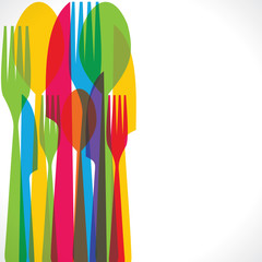 Colorful fork  background stock vector