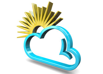 WEATHER CLOUD AND  SUN - 3D