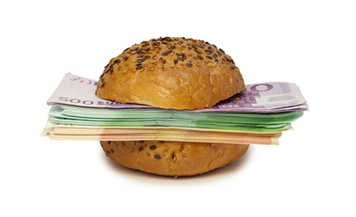 Hamburger with euros