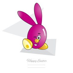 Easter magenta bunny egg walk