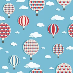 Velvet curtains Air balloon hot air balloons pattern