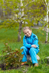 Cute little girl at park